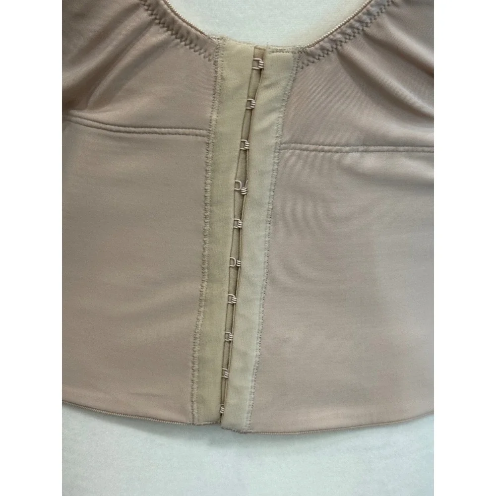 Victoria's Secret PINK Beige Longline Underwire Molded Cup‎ Bra 36C Nude Bustier